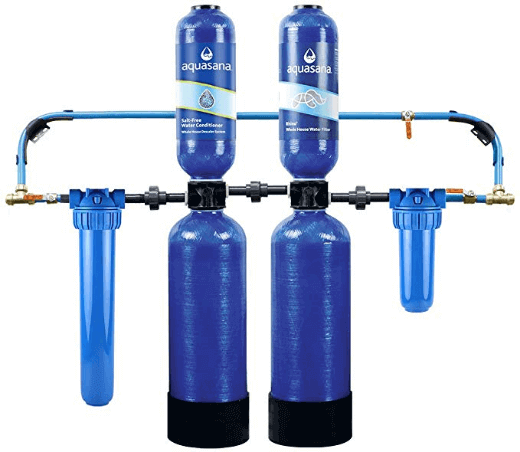 good housekeeping water softener Aquasana Whole House Water Filter System w Salt-Free Conditioner- Filters Sediment 97% Of Chlorine -